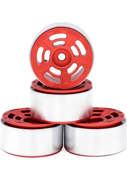 1/24 1/18 Rc Paletli Araba Için Metal Jantlar Çift Delikli 5 Kollu Kırmızı (Yurt Dışından)