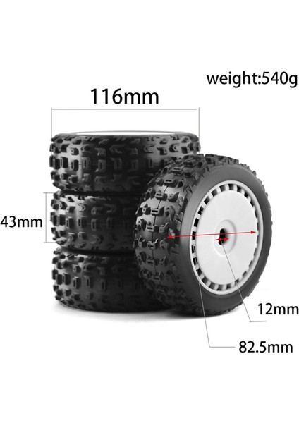 18 Arrma Kyosho Buggy Kombine Arazi Lastiği Beyaz (Yurt Dışından)