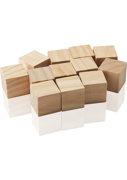 100 Adet 1 x 1 x 1 Inç Doğal Ahşap Kareler Bitirilmemiş Ahşap Bloklar (Yurt Dışından)