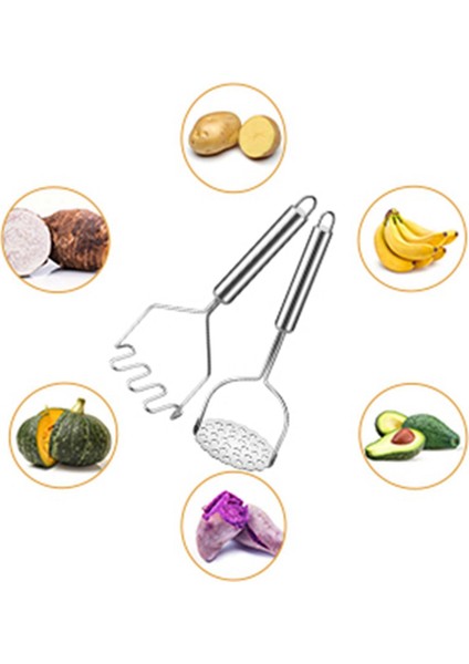 2 Adet Patates Ezici Ağır Hizmet Tipi Entegre Mutfak Aleti Tel Ezici (Yurt Dışından)