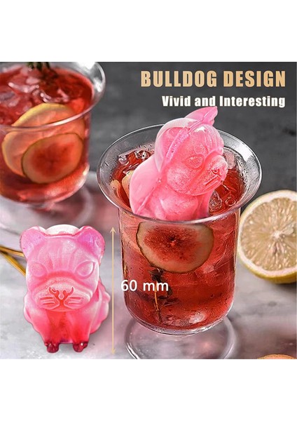Kapaklı Buz Küpü Tepsisi - 3D Fransız Bulldog 2 Inç Buz Küpü Kalıpları B (Yurt Dışından) fiyatları
