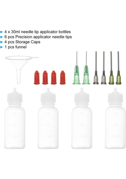 4 Adet 30ML Iğne Ucu Sıkma Şişesi Küçük Sıkma Şişeleri (Yurt Dışından)