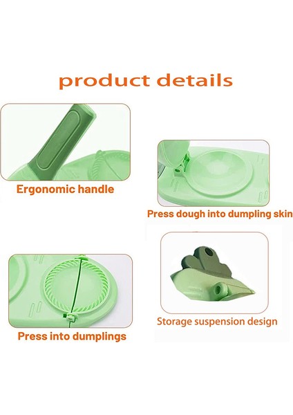 Dumpling Makinesi 2'si 1 Arada Çok Işlevli Kendin Yap Manuel Pres Kalıpları Seti Turuncu (Yurt Dışından)
