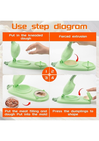 Dumpling Makinesi 2'si 1 Arada Çok Işlevli Kendin Yap Manuel Pres Kalıpları Seti Turuncu (Yurt Dışından)