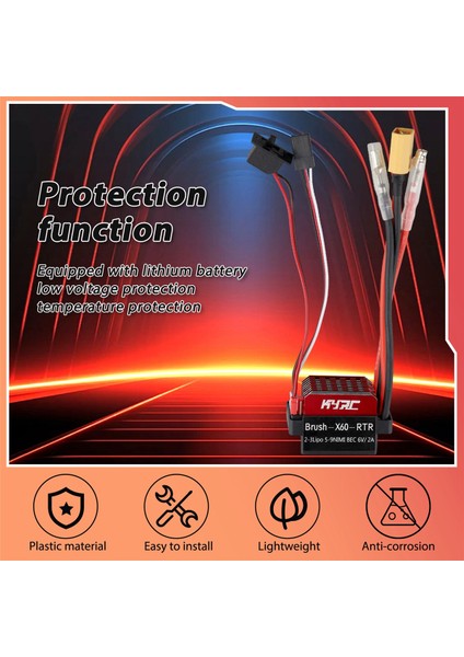 60A Esc Rc Araba Esc Fırçalı Elektrikli Hız Kontrol Cihazı XT60-FIŞ (Yurt Dışından)