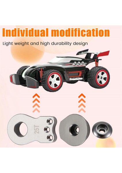 25T Direksiyon Servo Kolu Boynuzu 3 Delik Rc Araba Parçaları Titanyum Rengi (Yurt Dışından)