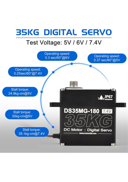 35KG Rc Servo Motor Rc Araba Robot Mekanik Kolları Için 270 Derece (Yurt Dışından)