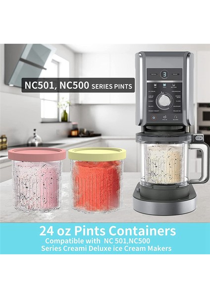 Ninja Creami Pints NC301 NC300 Serisi Için 4 Adet Dondurma Pintleri Kupası (Yurt Dışından)