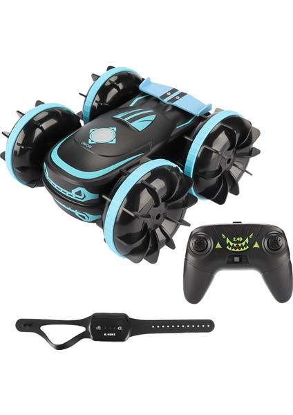 Rc Stunt Car 4WD Saat Hareket Sensörü Kontrolü Deforme Edilebilir Araba-Mavi (Yurt Dışından)