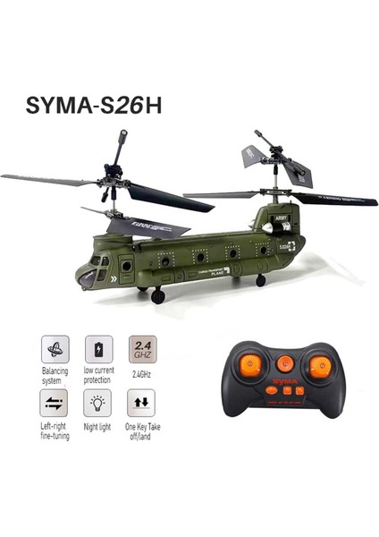 Rc Helikopter S026H Çift Pervaneli Sabit Yükseklik Taşıma (Yurt Dışından)