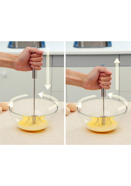 Paslanmaz Çelik Yumurta Çırpıcı El Itmeli Döner Çırpıcı Blender (Yurt Dışından)