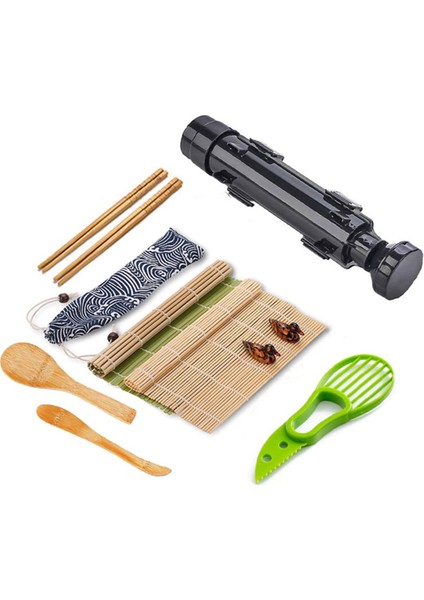 Suşi Yapma Ekipmanı Seti Japon Pirinç Topu Rulo Kalıbı (Yurt Dışından)