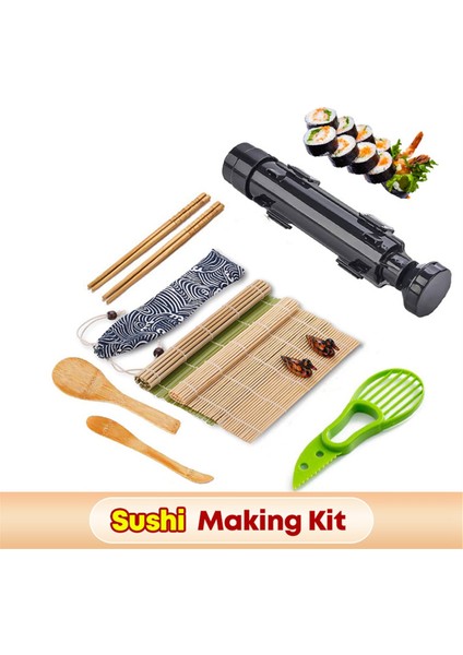 Suşi Yapma Ekipmanı Seti Japon Pirinç Topu Rulo Kalıbı (Yurt Dışından)