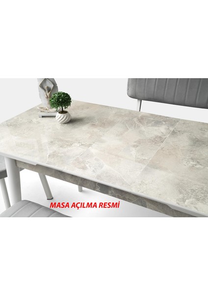 Kelebek Tekno Kenar Mdf H.g Açılır Masa 4 Adet Suna Sandalye Takım