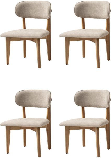 Nergis Sandalye Ahşap Gürgen 4 Lü Set Cafe,restaurant,mutfak,salon,yemek Odası Sandalyesi