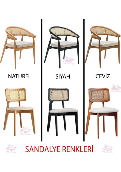 Açılır Oval Picasso Yemek Masası Takımı Gazel - Kuzey Sandalye ( 1 Masa 6 Sandalye )