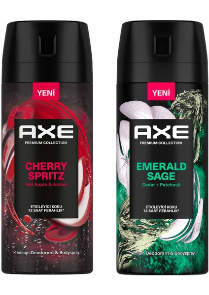 Premium Collection Erkek Sprey Deodorant Cherry Spritz 150 ml + Emerald Sage 150 ml