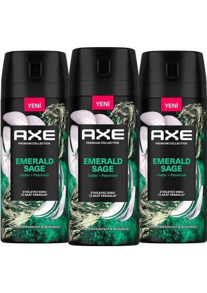 Premium Collection Erkek Sprey Deodorant Emerald Sage 150 ml X3
