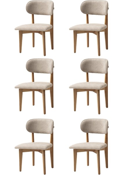 Nergis Sandalye Ahşap Gürgen 6 Li Set Cafe,restaurant,mutfak,salon,yemek Odası Sandalyesi