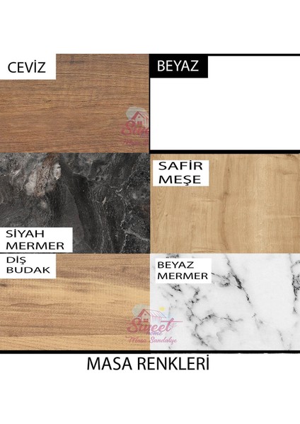 Yanlardan Açılır Smart Masa 4 Adet Kuzey Sandalye Naturel Takım