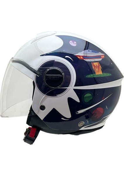 Mini Space Çocuk Kask Lacivert Beyaz