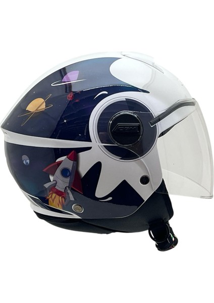 Mini Space Çocuk Kask Lacivert Beyaz