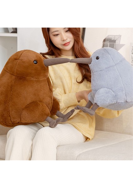Gerçekçi Kiwi Kuş Peluş Oyuncak Gri Kiwi Kuş Doldurulmuş Vücut Yastığı B (Yurt Dışından)
