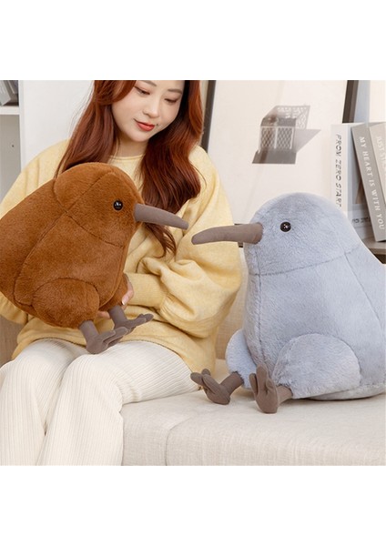 Gerçekçi Kiwi Kuş Peluş Oyuncak Gri Kiwi Kuş Doldurulmuş Vücut Yastığı B (Yurt Dışından)