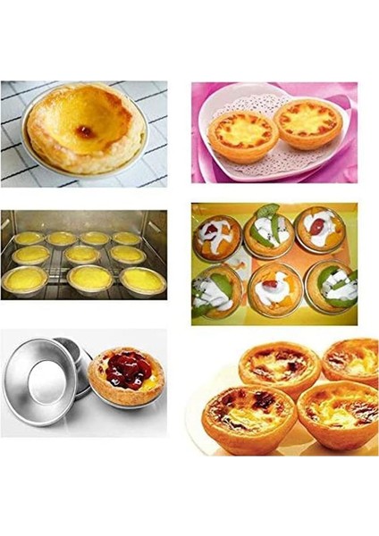 Yumurta Tart Kalıbı Yumurta Tart Kupası Yumurta Tart Tabanı Yuvarlak Yeniden Kullanılabilir Yapışmaz (Yurt Dışından)