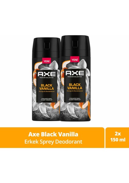 Premium Collection Erkek Sprey Deodorant Black Vanilla 150 ml X2