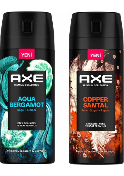 Premium Collection Erkek Sprey Deodorant Aqua Bergamot 150 ml + Copper Santal 150 ml fiyatları