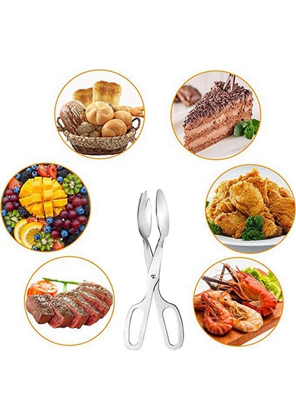 2 Paket Büfe Maşası Paslanmaz Çelik Salata Maşası Ev Mutfağı (Yurt Dışından)