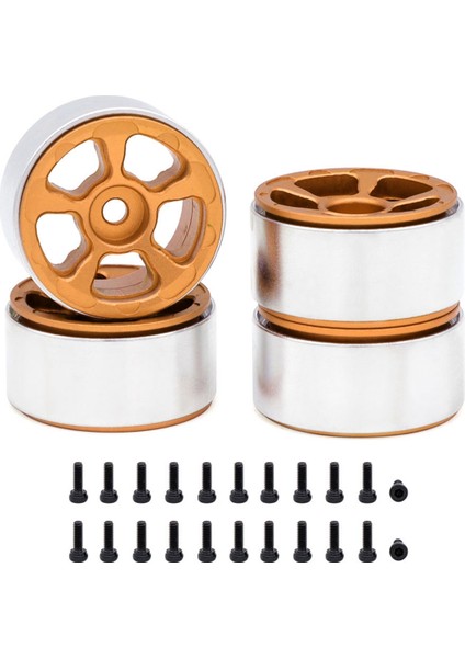 Metal Jantlar 1/24 1/18 Rc Paletli Araba Dar 5 Kollu Turuncu (Yurt Dışından)
