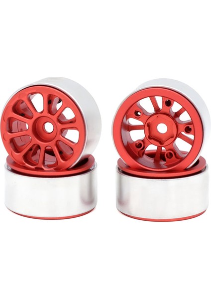 1/24 1/18 Rc Paletli Araba Için Metal Jantlar 10-Pokes Kırmızı (Yurt Dışından)