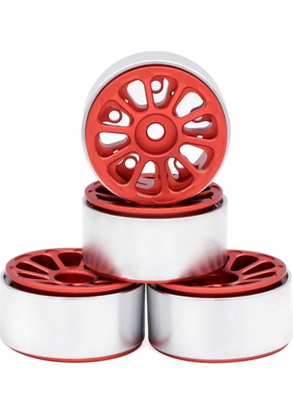 1/24 1/18 Rc Paletli Araba Için Metal Jantlar 10-Pokes Kırmızı (Yurt Dışından)