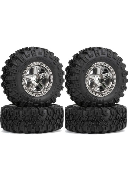 1.0 Inç Beadlock Jant Lastikleri 124 Rc Gladiator Için Set Gri (Yurt Dışından)