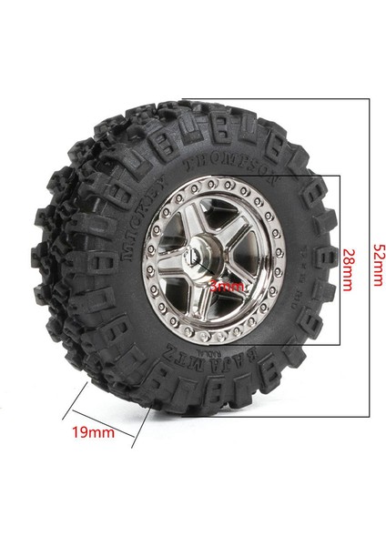 1.0 Inç Beadlock Jant Lastikleri 124 Rc Gladiator Için Set Gri (Yurt Dışından)