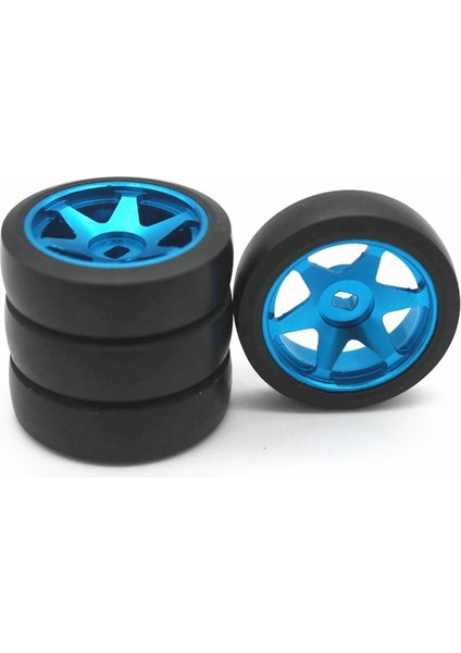 Adet Sert Plastik Drift Lastiği Metal Jant Rc Araba Için Mavi (Yurt Dışından)
