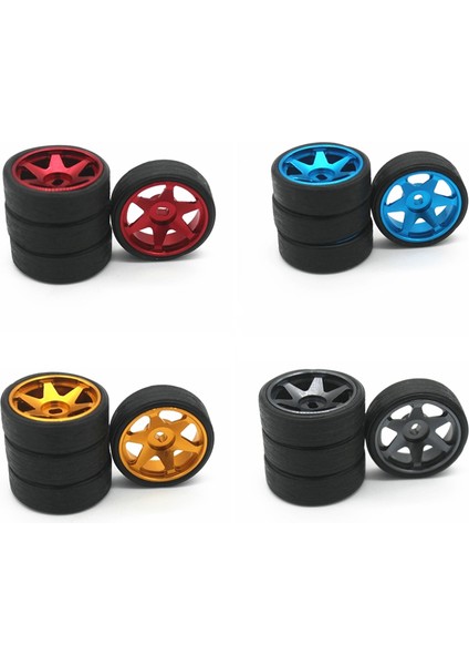 Adet Sert Plastik Drift Lastiği Metal Jant Rc Araba Için Mavi (Yurt Dışından)