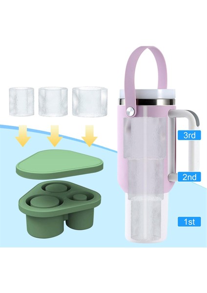 30 40 Oz Bardak Için Buz Küpü Tepsisi 3 Içi Boş Silindir Buz Küpü Kalıbıc (Yurt Dışından)