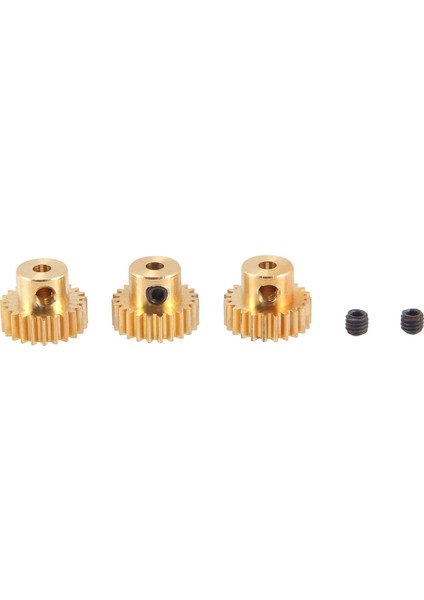 3 Adet 3.175MM Şaft Pirinç Pinyon Motor Dişlisi M0.6 1/10 1/8 RC,23T (Yurt Dışından)