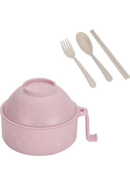Ramen Kase Pişirme Seti - Saplı Pipetli Anında Erişte Kasesi Pembe (Yurt Dışından)
