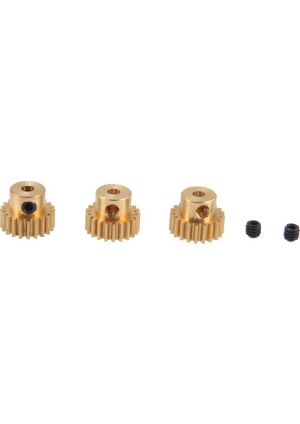 3 Adet 3.175MM Şaft Pirinç Pinyon Motor Dişlisi M0.6 1/10 1/8 Rc, 21T (Yurt Dışından)