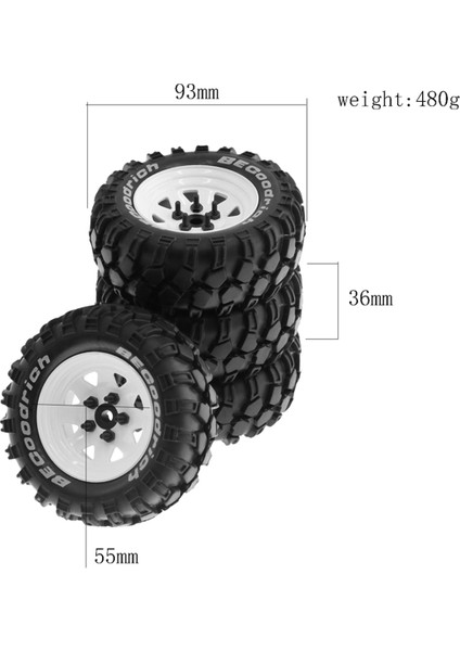Metal 1.9 Inç Beadlock Tekerlek Lastikleri Siyah (Yurt Dışından) fiyatları