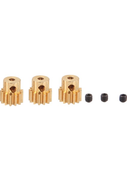 3 Adet 3.175MM Şaft Pirinç Pinyon Motor Dişlisi M0.8 1/10 1/8 Rc, 13T (Yurt Dışından)
