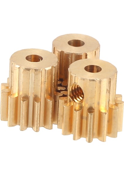3 Adet 3.175MM Şaft Pirinç Pinyon Motor Dişlisi M0.8 1/10 1/8 Rc, 13T (Yurt Dışından)