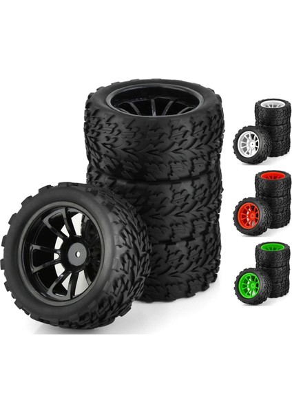 4 Adet 118MM 110 Rc Monster Truck Buggy Lastiği Traxxas Arrma Için Yeşil (Yurt Dışından)