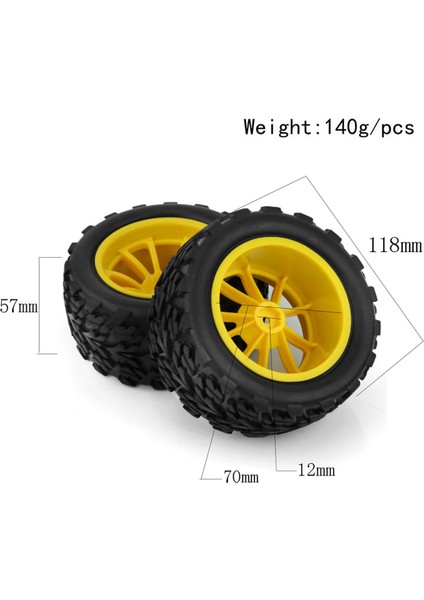 4 Adet 118MM 110 Rc Monster Truck Buggy Lastiği Traxxas Arrma Için Yeşil (Yurt Dışından)