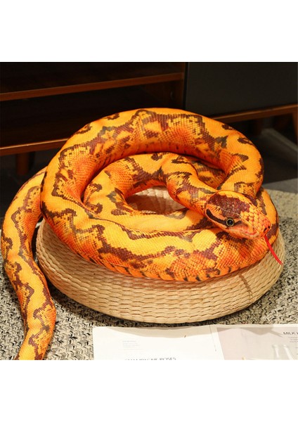Simülasyon Python Peluş Oyuncak Hediye Turuncu Halka Python (Yurt Dışından)