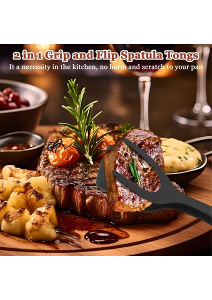 Çok Işlevli Biftek Kızartma Spatulası Klipsi Iki Bir Arada Klips Kırmızı (Yurt Dışından)